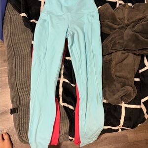 lululemon athletica Light Blue and Red Leggings